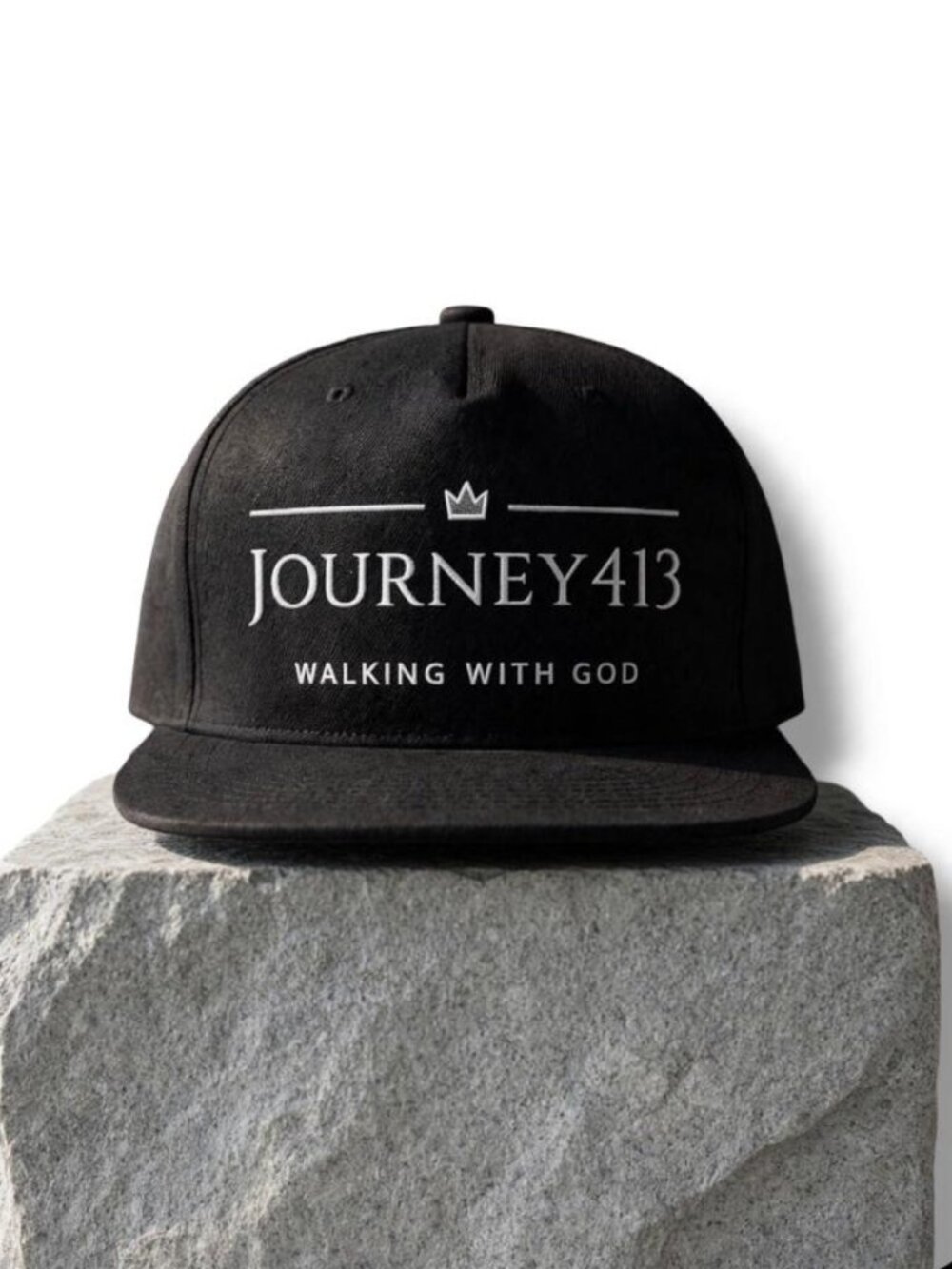 NEW - JOURNEY 413 T SNAPBACK WALKING WITH GOD HAT - BLACK